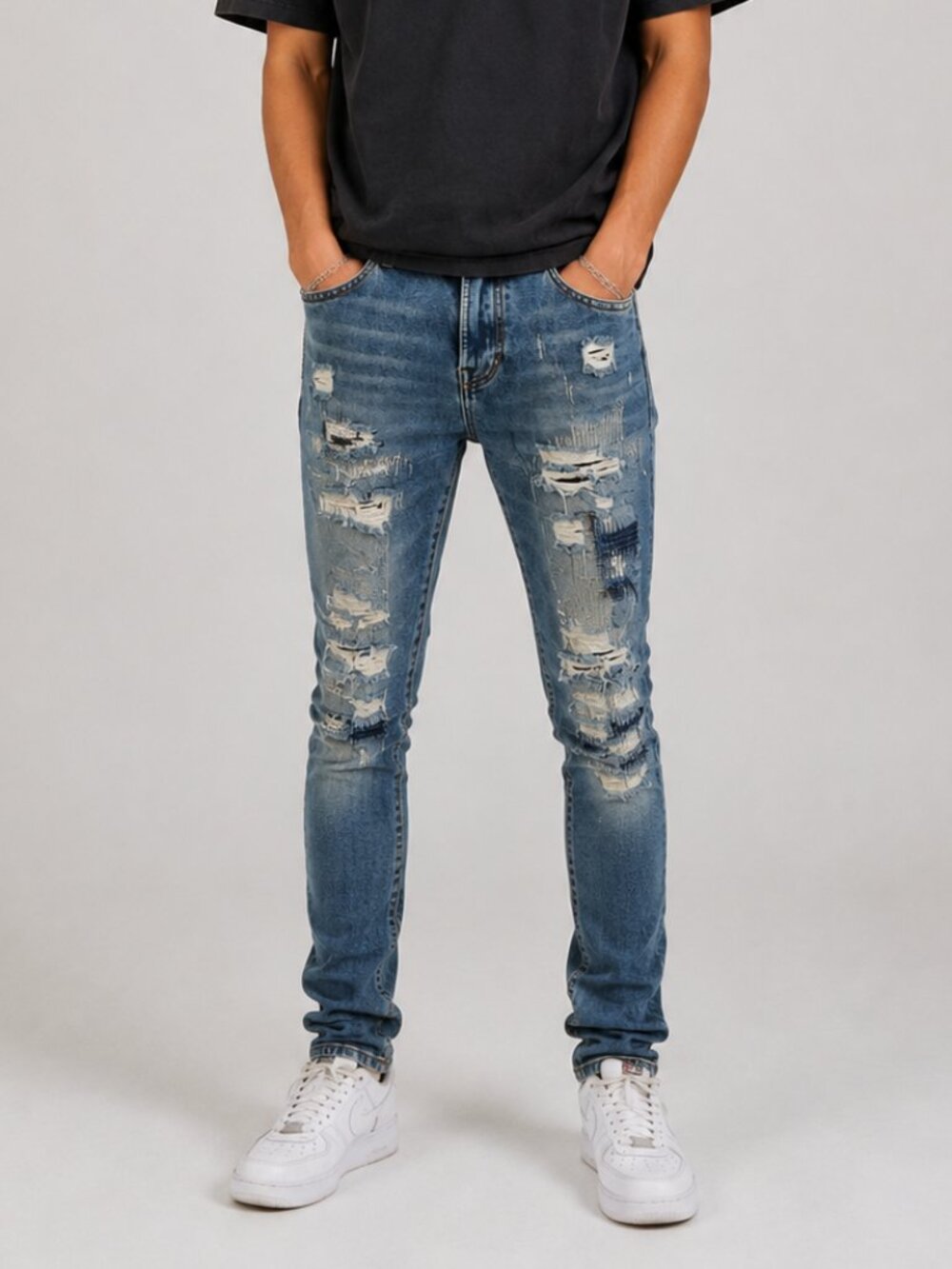 Vintage Cult of Individuality Punk Super Skinny Jeans 30x32 Distressed Y2K Emo
